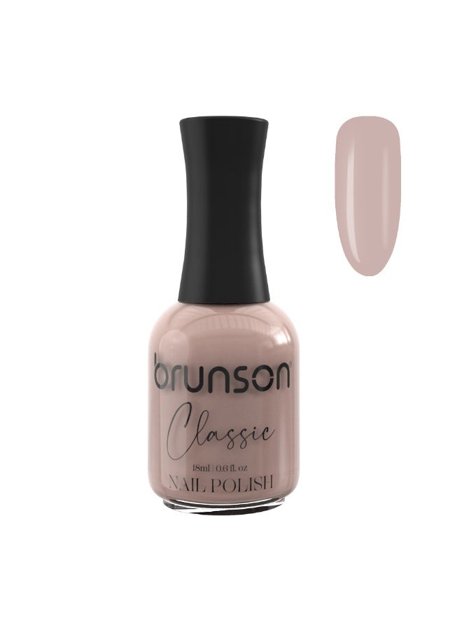 Brunson Classic Nail Polish 18ml Fast Dry Nail Lacquer Nail Harderner Normal Polish Glossy Gel Effect Quick Air Dry Long-Lasting Natural Nail Enamel Salon Quality Manicure Pedicure Regular Polish - Image 1